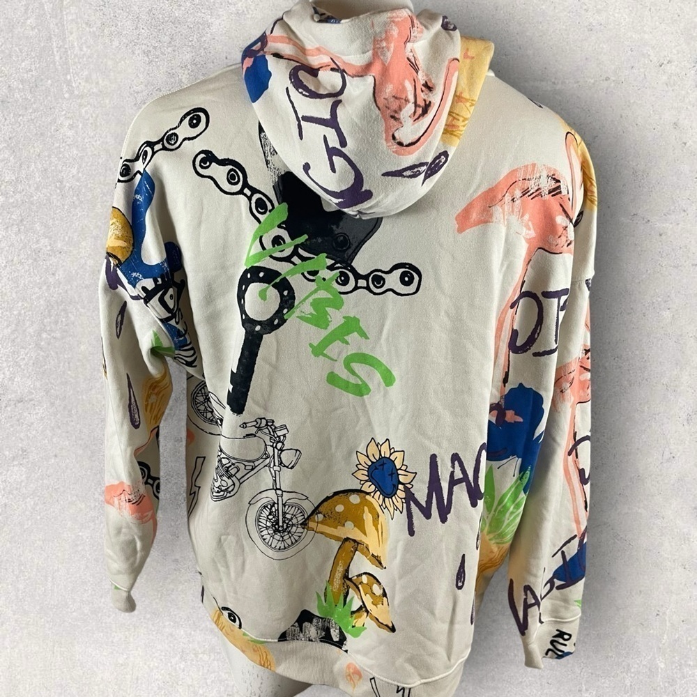 No Boundaries Hoodie Mens XL Streetwear Hip Hop Trippy Mushroom Skater R1 - Picture 5 of 10
